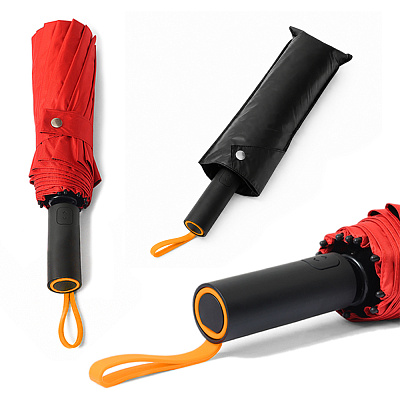 Кастомизированный автоматический складной зонт Altor  (Красный/Оранжевый)