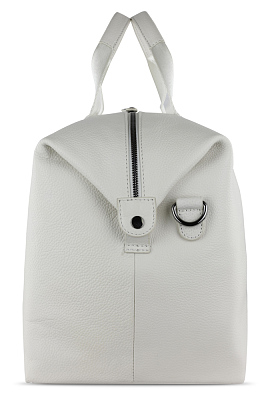 Сумка дорожная BUGATTI Elsa, белая, воловья кожа/полиэстер, 47х22х24/30 см