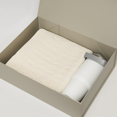 Подарочный набор Montana, белый (плед, термокружка)