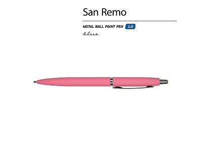 Ручка металлическая шариковая San Remo, софт-тач