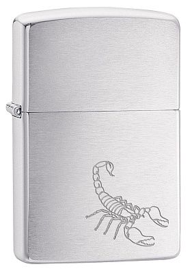 Зажигалка ZIPPO с покрытием Brushed Chrome,латунь/сталь, серебристая, 38x13x57 мм (Серебристый)