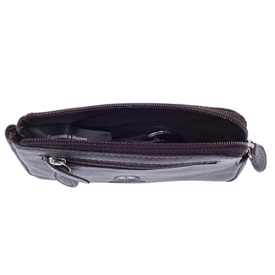 Ключница KLONDIKE Claim, натуральная кожа в коричневом цвете, 12 х 1,5 х 7,5 см