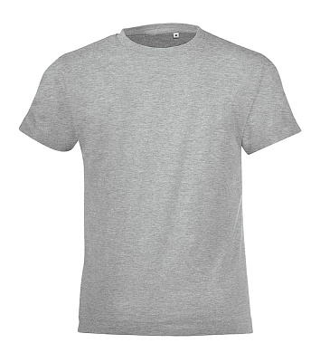 Футболка детская Regent Fit Kids, кобальт (темно-синяя) (Серый меланж)