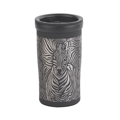 Термостакан "Миссури" 280 мл c гравировкой "Зебра", покрытие soft touch, черный (Чёрный)