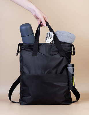 Сумка-рюкзак "Carry", серый с бирюзовым, черный