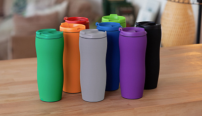 Термостакан "Монтана" 400 мл, покрытие soft touch, синий