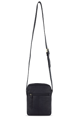 Сумка через плечо KLONDIKE RUSH «Faye», натуральная кожа в черном цвете, 18 х 21 х 4,5 см