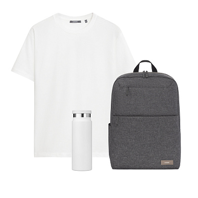 Набор с одеждой Крис (KRIS) (футболка, рюкзак, бутылка) , 3XL (Белый)