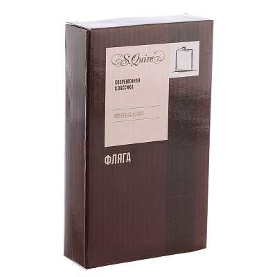 Фляга S.Quire 0,27 л, сталь+искусственная кожа, серая