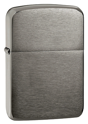 Зажигалка ZIPPO 1941 Replica ™ с покрытием Black Ice ®, латунь/сталь, чёрная, глянцевая, 38x13x57 мм (Черный)