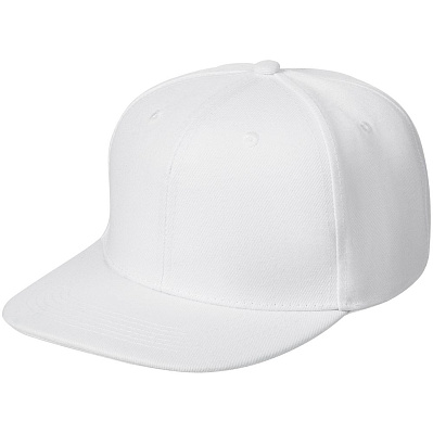 Бейсболка Snapback с прямым козырьком, белая (Белый)