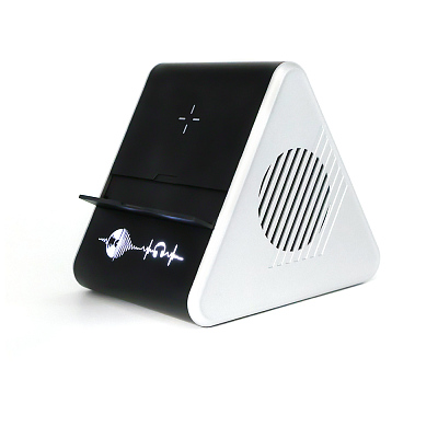 Колонка Dorn с беспроводной зарядкой и подсветкой гравировки, черный