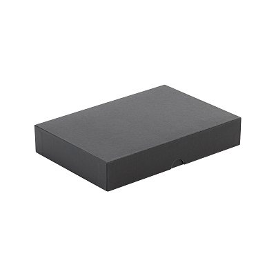 Подарочная коробка без ложемента (крышка-дно, 20 х h 3,5 х 14 см), черный (Чёрный)