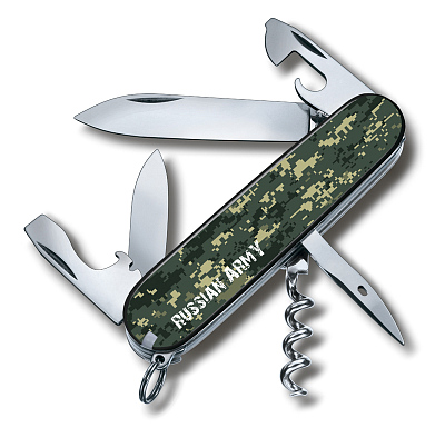 Нож перочинный VICTORINOX Spartan Российская армия, 91 мм, 12 функций, камуфляж