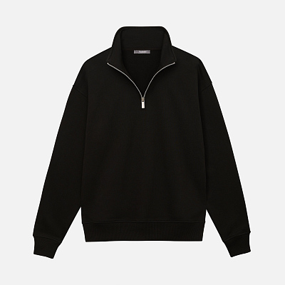 Толстовка на молнии унисекс Флоу (Flow), черная, размер XS/S