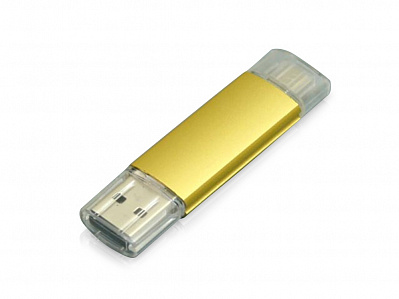 USB 2.0/micro USB- флешка на 64 Гб (Золотистый)