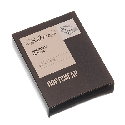 Портсигар S.Quire, сталь+натуральная кожа, чёрный  цвет с рисунком, 74*95*18 мм