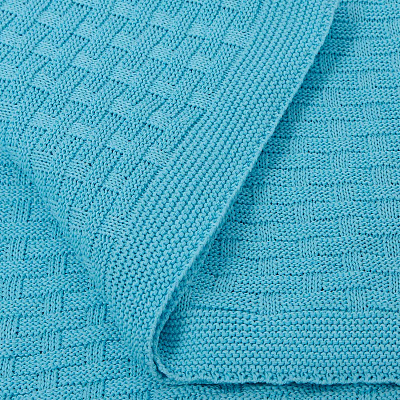 Плед Берта вязаный, 160*90 см, голубой