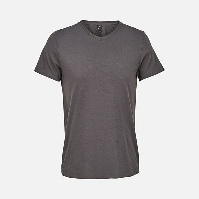 Футболка унисекс Regent с V-образным вырезом, темно-серая (Серый)