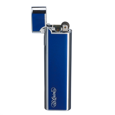 Зажигалка S.Quire газовая кремниевая, синяя, серебристая