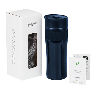 Термокружка вакуумная Поло (Polo), синяя