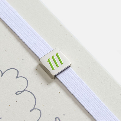 Квадратный шильдик на резинку Direct, матовый серебристый