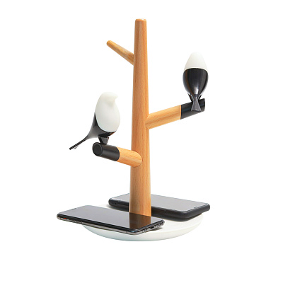 Интерьерная лампа с беспроводной зарядкой Ribon (Коричневый)