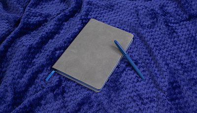 Ежедневник недатированный "Турин" , формат А5, серый/синий