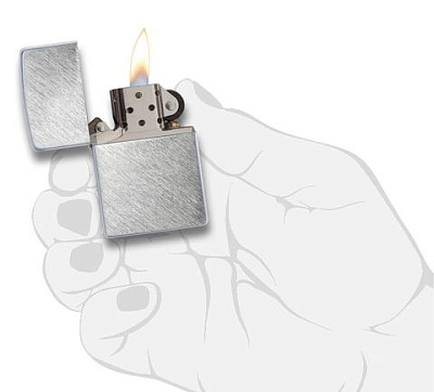 Зажигалка ZIPPO с покрытием Herringbone Sweep, латунь/сталь, серебристая, матовая, 38x13x57 мм