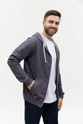 Толстовка мужская STAN с капюшоном на молнии футер без начёса 260, 61