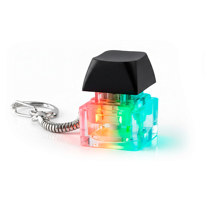 Брелок PUSH ME с LED подсветкой (фонарик)  (Чёрный)