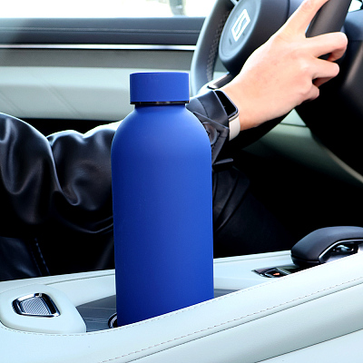 Термобутылка Perfecto софт-тач, синий