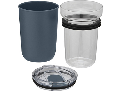 Стеклянная кружка Bello с внешней стенкой из переработанного пластика