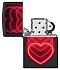 Зажигалка ZIPPO Hearts Design с покрытием Black Light, латунь/сталь, черная, матовая, 38x13x57 мм - Фото 4