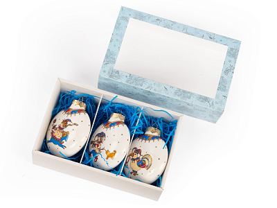 Набор новогодних шаров, 3 шт