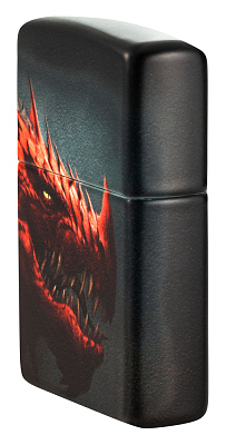 Зажигалка ZIPPO Dragon Design с покрытием 540 Matte, латунь/сталь, черная, 38x13x57 мм