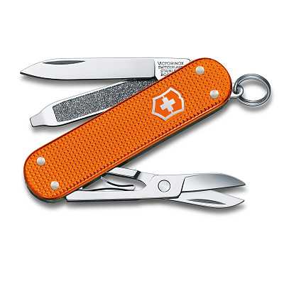 Нож-брелок VICTORINOX Classic Alox LE 2021, 58 мм, 5 функций, алюминиевая рукоять, оранжевый