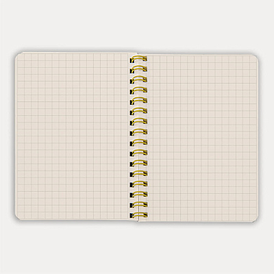 Блокнот на двойной пружине HELIX MINI, 105 х 150  мм, черный с желтым, блок в клеткуБлокнот HELIX MINI