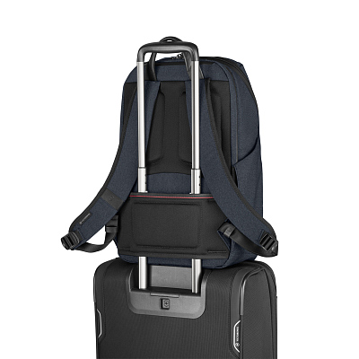 Рюкзак VICTORINOX Architecture Urban2 Deluxe Backpack 15”, синий, полиэстер/кожа, 31x23x46 см, 23 л