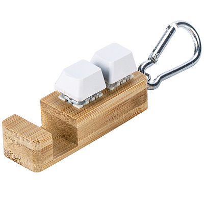 Подставка для телефона Press c анти-стресс клавишами и карабином  (Белый)