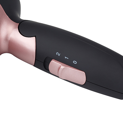 Фен DEWAL BEAUTY Aero Rose, дорожный, чёрно-розовый, 1400 Вт, 1 насадка