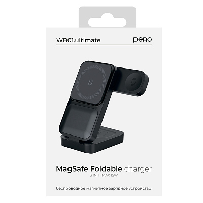 Беспроводной магнитный ПЗУ Pero WB01 Ultimate MagSafe 3в1