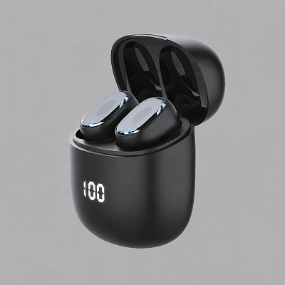 Беспроводные наушники с микрофоном Air Buds Pro, TWS, BT 5.3, LED, 300 мАч (Чёрный)