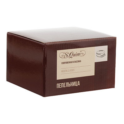 Пепельница S.Quire шестиугольная, сталь, покрытие хром, черн.краска, искусств. кожа, черная, 110 мм