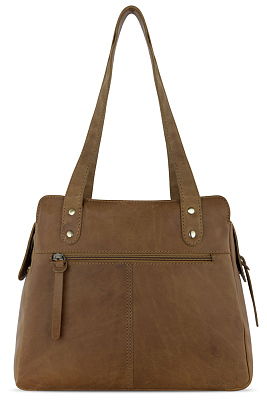 Сумка через плечо KLONDIKE RUSH «Zoe», натуральная кожа в коньячном цвете, 28 х 24 х 18 см