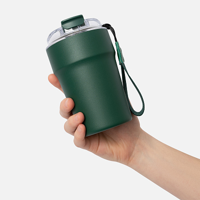 Термокружка вакуумная Монако (Monaco), темно-зеленая