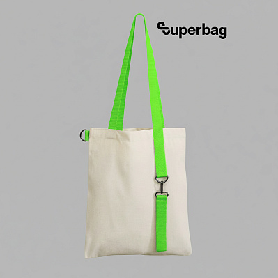 Шоппер Superbag с ремувкой 4sb (неокрашенный с салатовым) (Неокрашенный с салатовым)