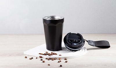 Термостакан "Legend" 390 мл с индикацией температуры, черный