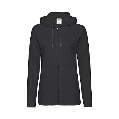 Толстовка женская без начеса LADIES LIGHTWEIGHT HOODED SWEAT 240 (Чёрный)