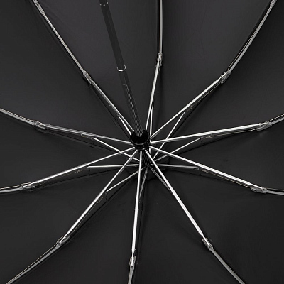 Зонт обратного сложения с ручкой-карабином Foldberry, серый